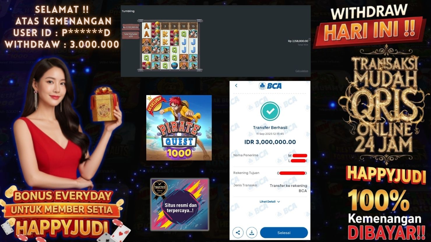 HAPPYJUDI JACKPOT SLOT PIRATE QUEST 1000